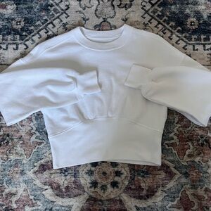 Abercrombie & Fitch White Crew Neck Sweater